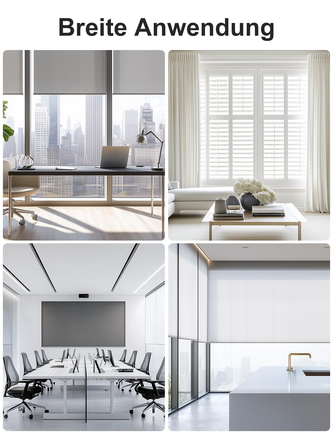 Maxcio WLAN Touch Rolladenschalter für Smart Home mit Sprachsteuerung | Kompatibel mit Alexa/Google Home, Abschaltbare LED-Beleuchtung für Schlafzimmer, Silber 4 Packs, 240V 10A, Nullleiter