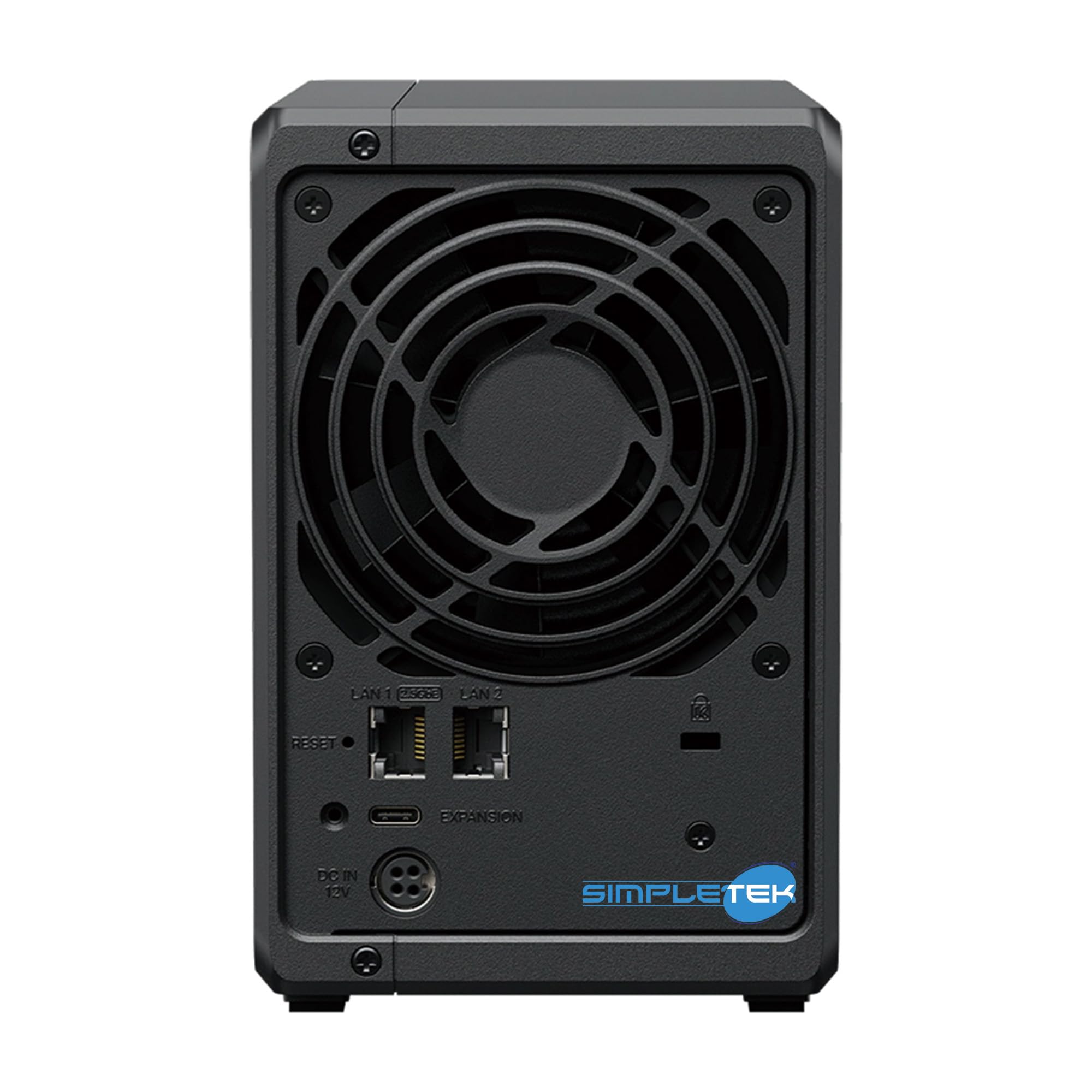 SIMPLETEK - Profesjonalny 2-komorowy serwer NAS - 4 GB RAM DDR4 ECC - w zestawie 2 x dysk twardy 10 TB - 2 wbudowane gniazda M.2 NVMe - Port LAN 2,5 GbE
