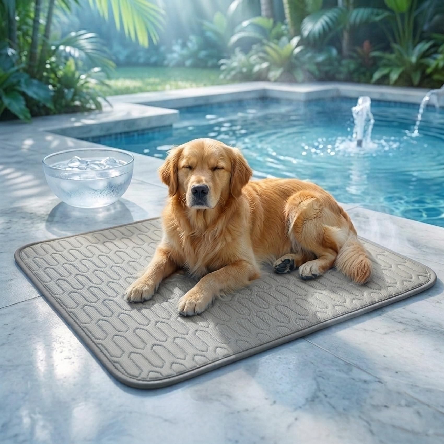 Cooling Mat Washable Ice Silk Breathable Pet Blanket(XL-100 * 75CM)，Blue