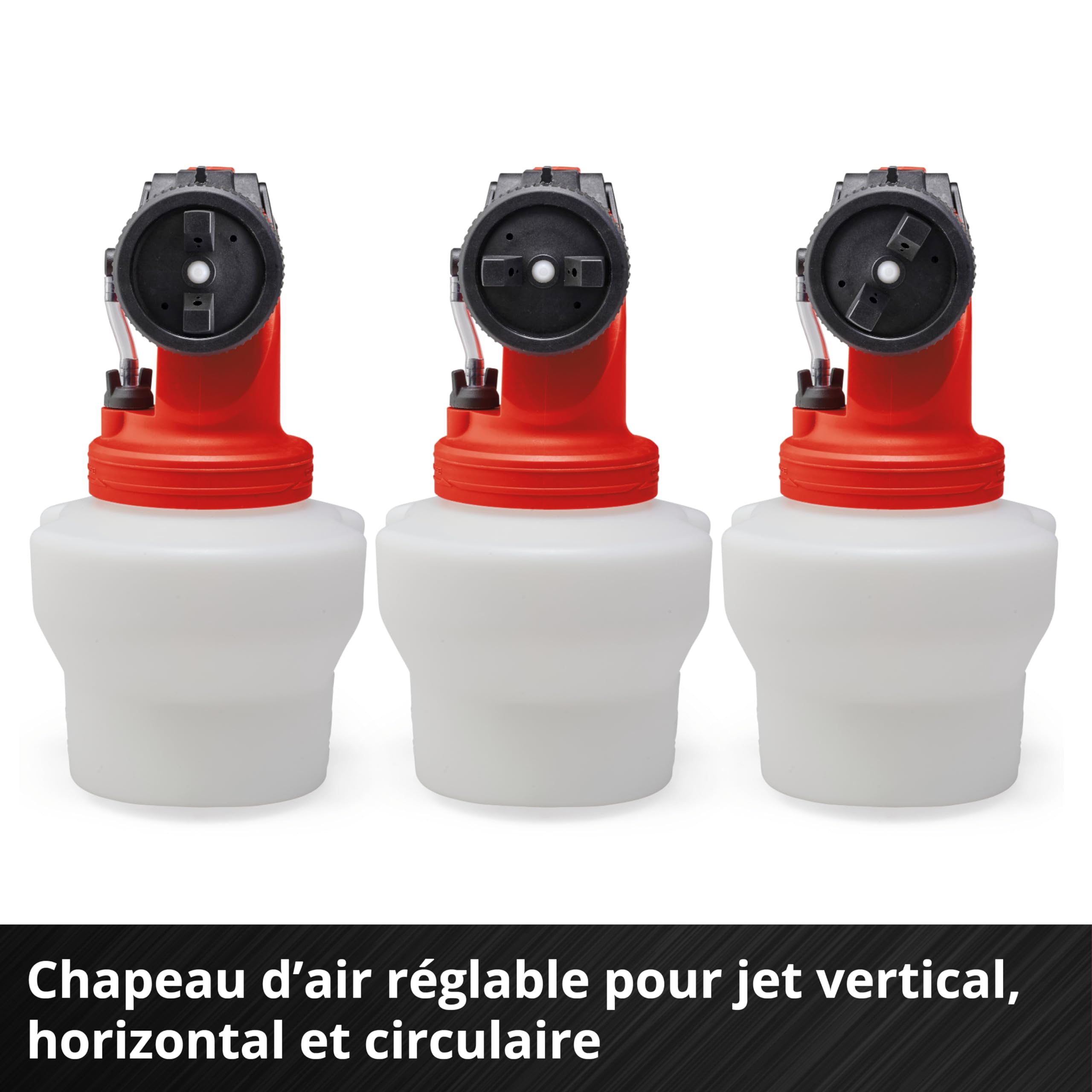 Einhell Pulvérisateur de peinture sans fil TE-SY 18/90 Li-Solo Power X-Change (18V, débit 1 000 ml/min, réservoir 1 200 ml, débit d’air/quantité de peinture réglables, avec accessoires, sans batterie)