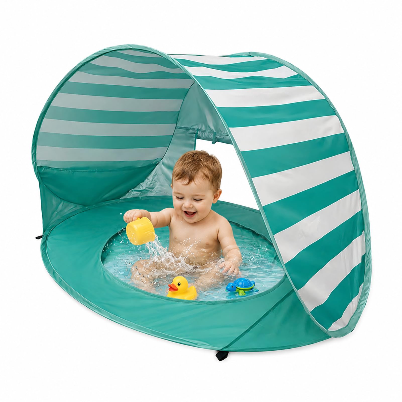 Tenda da spiaggia per bambini con piscina | Portatile con mini piscina e protezione raggi UV,Solare Da Spiaggia | Per Vacanze, Viaggi, Campeggio, Picnic, Gite, Giardino, Cortile e Prato