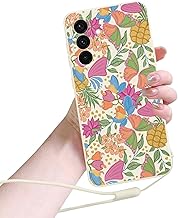 LENGRACE Mobile Flowers Case for Samsung Galaxy A56 5G Case with Bracelet, Flower Design Case Aesthetic Girls Women Aesthetic Soft Silicone TPU Ultra Soft Thin Anti-Shock Case-Dark White