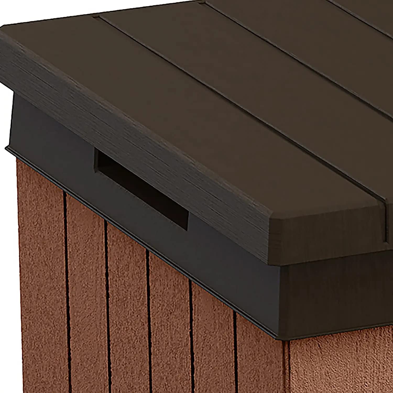 Koll Living Auflagenbox/Kissenbox 570 Liter l 100% Wasserdicht l mit Belüftung dadurch kein übler Geruch/Schimmel l Moderne Holzoptik l Deckel belastbar bis 300 KG (2 Personen)