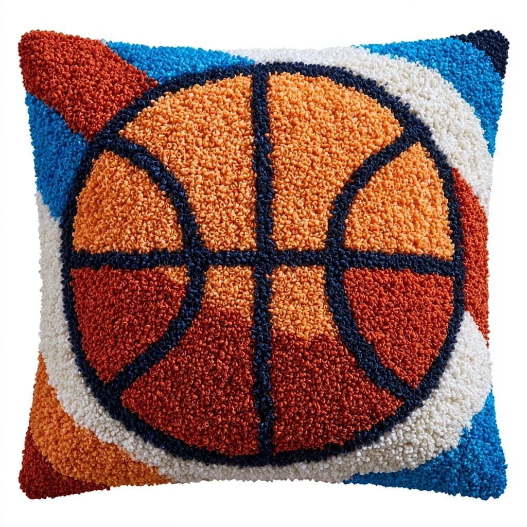 Henypt Latch Hook Cushion Kits for Beginners Basketball