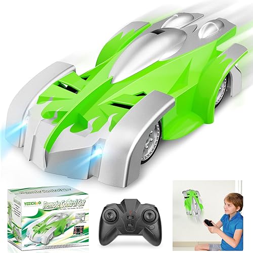 YEECHAO Coche de control remoto de escalada en pared, modo dual giratorio de 360 con faro delantero para niños y niñas de 3, 4, 5, 6, 7, 8 a 12