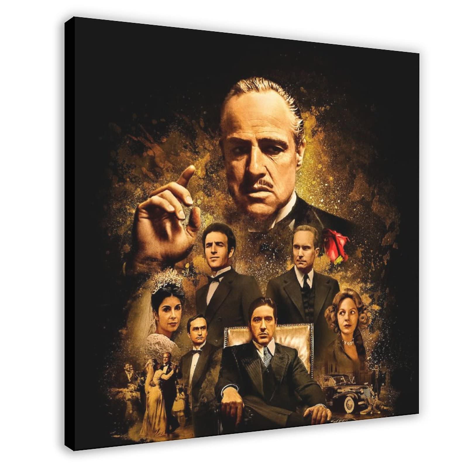 ACALDI The Godfather 1972 Movies Poster(36) Canvas Poster Wall Art Decor Print Picture Paintings for Living Room Bedroom Decoration Frame-style 28x28inch(70x70cm)