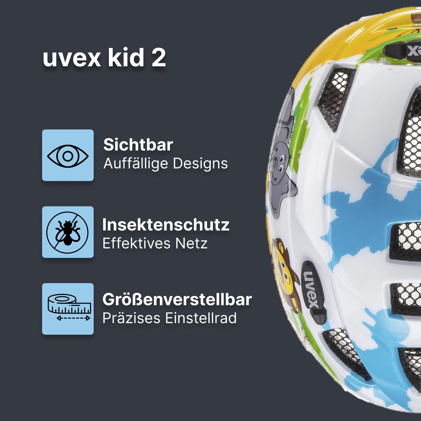 Fietshelm Uvex Kid 2 Vlinder | Loopfietsstore