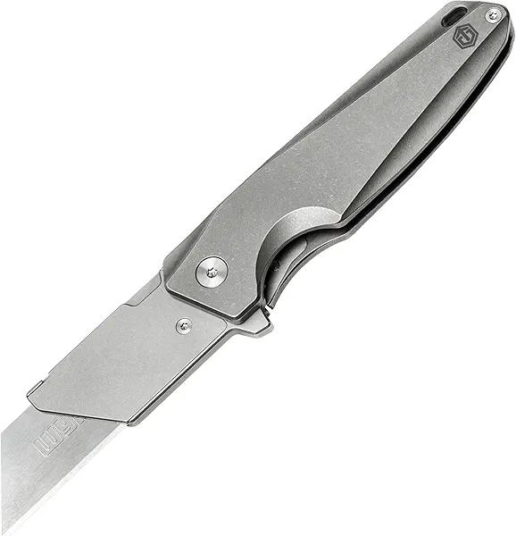 Titanium Folding Utility Knife with Clip Mini EDC Box Cutter Flipper Pocket For Outdoor 10pcs Carbon Steel Replacement Blades
