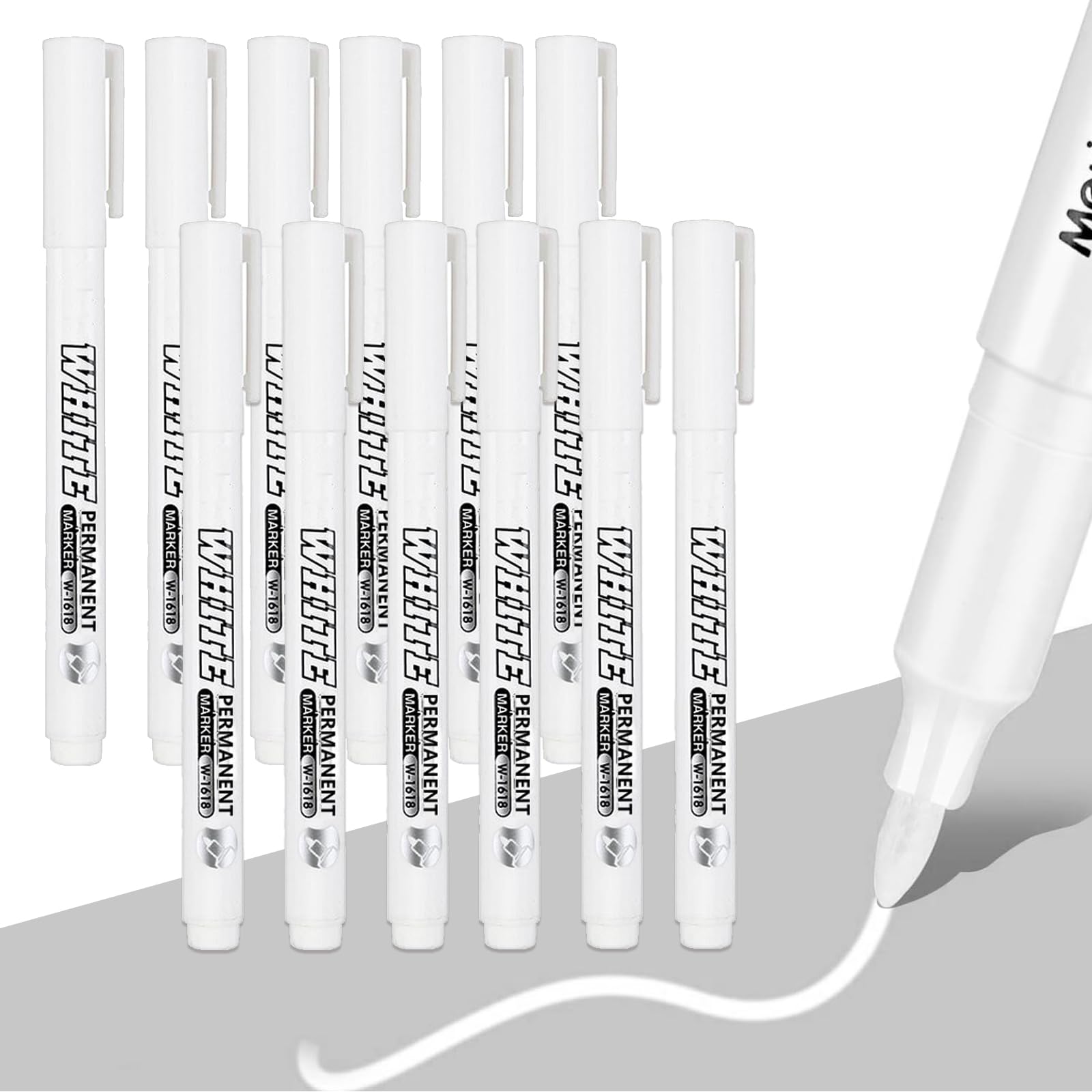 VIDSTW 12 Piezas Antidesvanecimiento Marcadores Blancos, Rotuladores Acrilicos Secado Rápido, Escribir con Fluidez, para Piedra, Madera, Vidrio, Neumáticos, Metal, Papel Acrílico