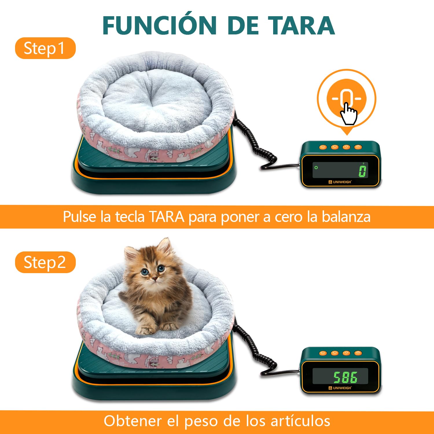 UNIWEIGH Básculas Postal Digital 39kg/86lb,Balanza para Envíos de Paquetes,Balanza Postal con Función de Retención/Tara,Básculas Postal para Oficina/Almacén/Carta,Incluye Baterías y Cable USB,Verde