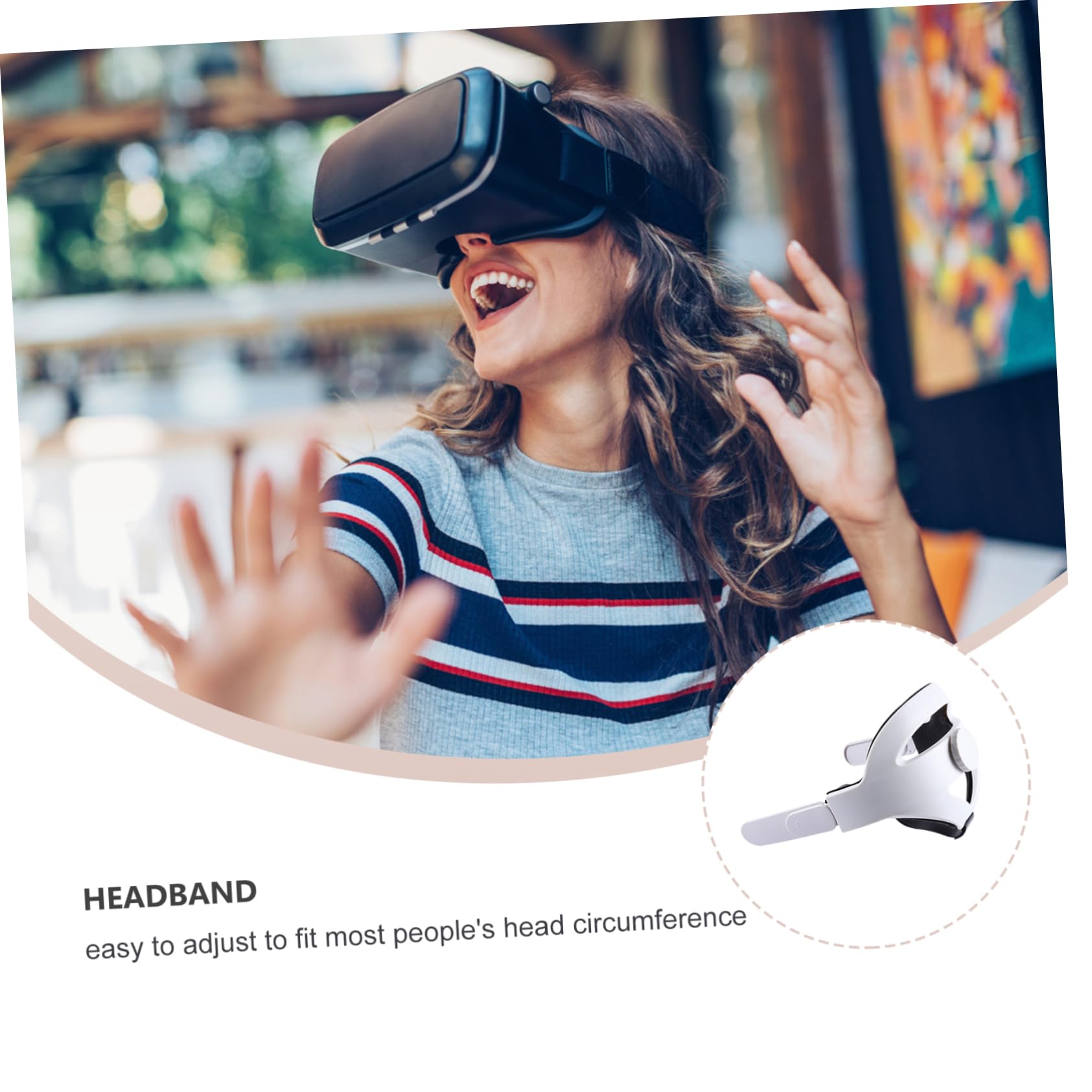 KOMBIUDA Cinturino per Visore Vr Compatibile con Visori di Seconda Generazione Regolabile e Comodo Cuscinetto per Testa Facile da Installare e Staccare Morbido e Robusto Materiale Abs