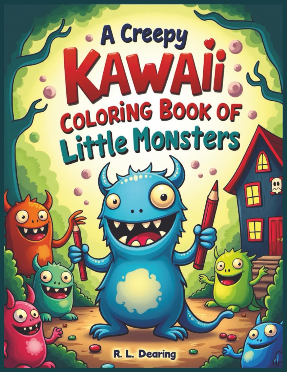 A Creepy Kawaii Coloring Book of Little Monsters: Little Creepy and Cute Critters for Kids to Color