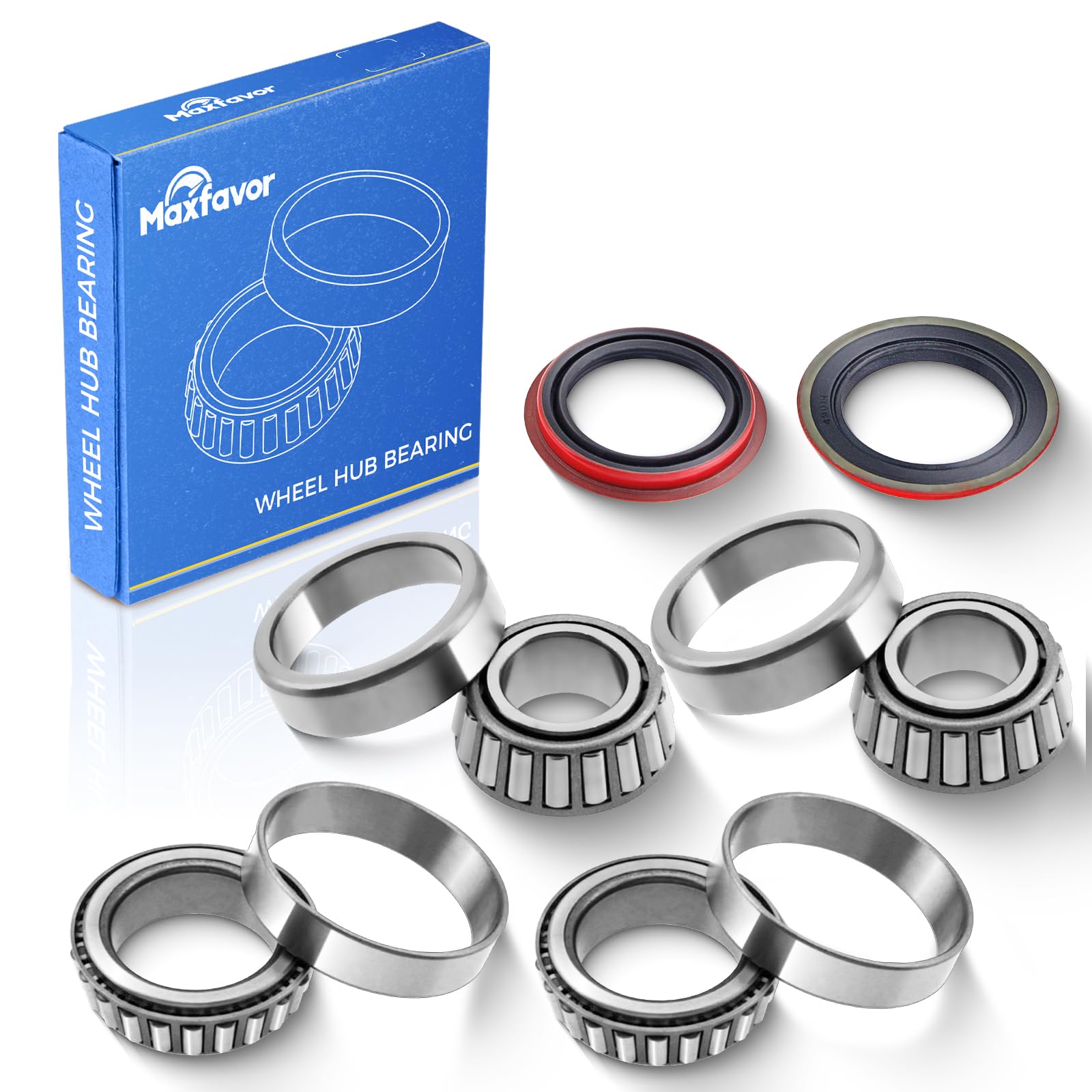 Maxfavor 6PCS Front Wheel Bearing & Seal Kit Assembly Fit for 1997-2009 Ford Explorer Ranger B2300 B2500 B3000 B4000 Mercury Mountaineer RWD Wheel Hub Bearing Seal