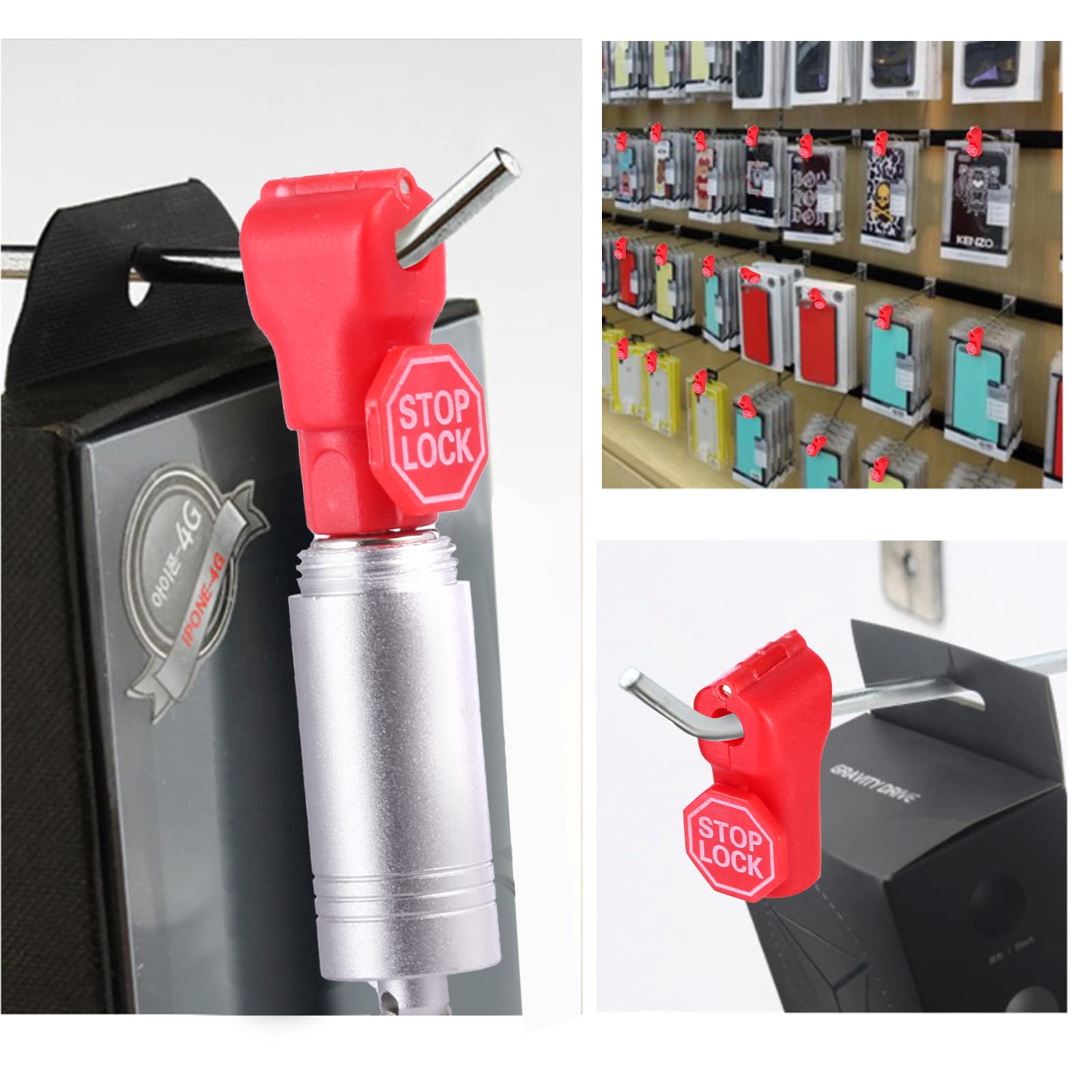 Amazon.com: 200 Pcs Magnetic Peg Hook Stop Lock 6mm, Display