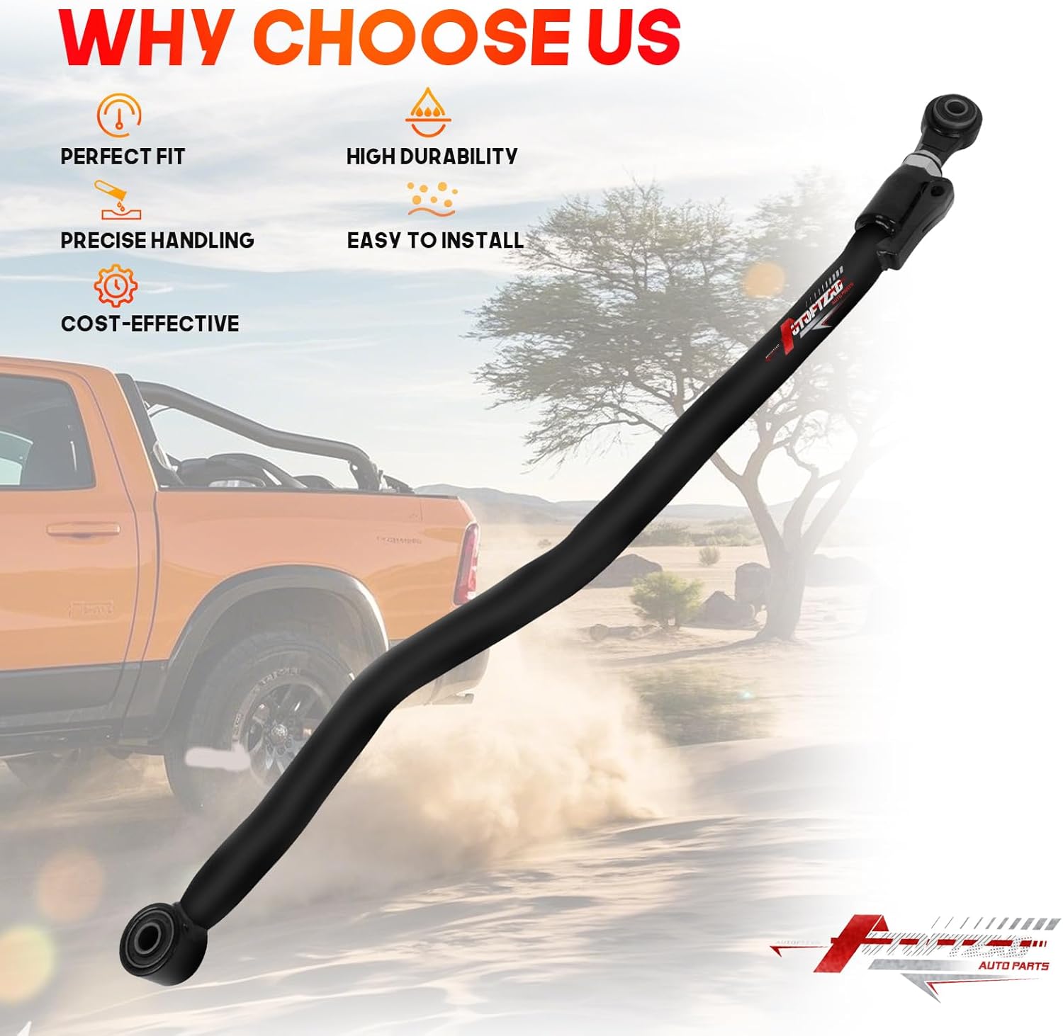 Front Adjustable Track Bar 0-3" Lift for 2003-2013 Dodge Ram 2500 3500, Adjustable Track Rod