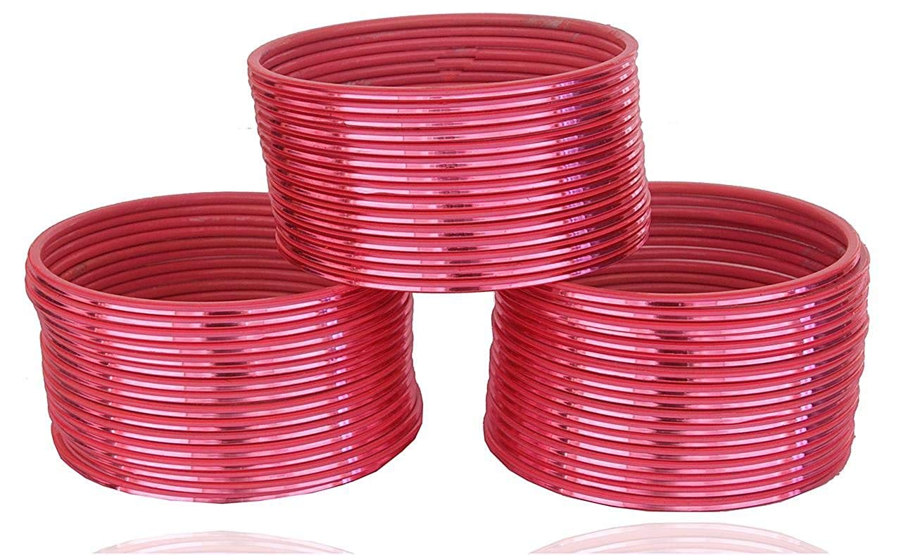 Oneness Plane Glossy Metal Bangles Set For Women And Girls - (Pack Of 48 Bangles) _Pink_2.4 (B08PPXJQTY) Amazon Price History, Amazon Price Tracker