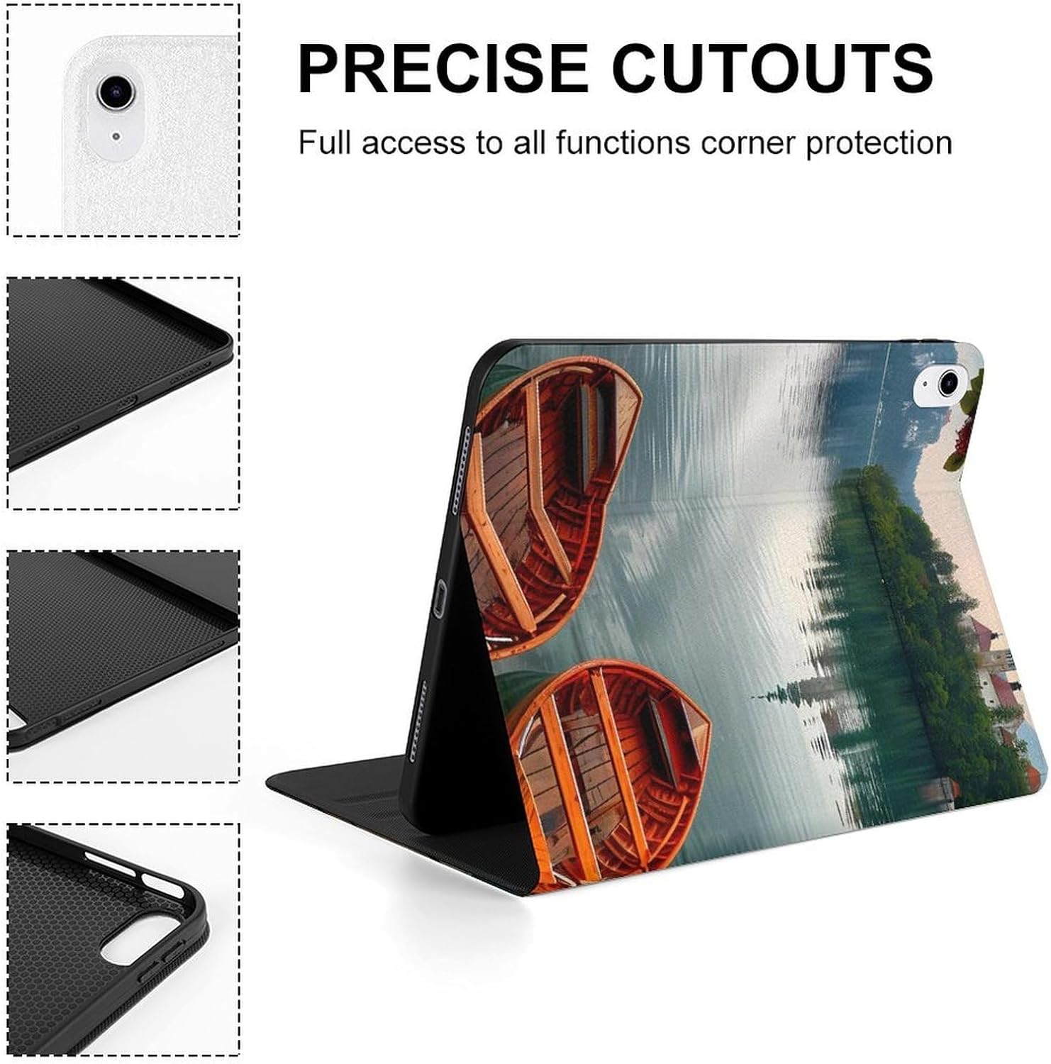 Lake Bled Slovenia Church on The Island Printed Case Trifold Stand Protective Cover Compatible with iPad 10代 (10.9in)