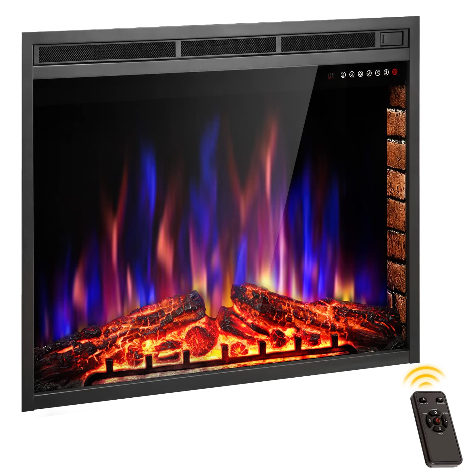 Amazon.com: XBeauty 36 Inch Fireplace Inserts Electric Heater with Touch  Screen,Colorful Flame u0026 Timer Control,750W-1500W and Remote Control. : Home  u0026 Kitchen