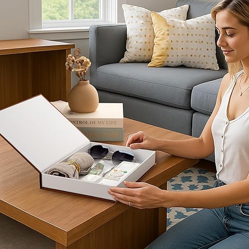 Miniatura 7 de Libros decorativos libro moderno de decoración de imitación para decoración, caja de almacenamiento de libros falsos que mejora tu mesa auxiliar,