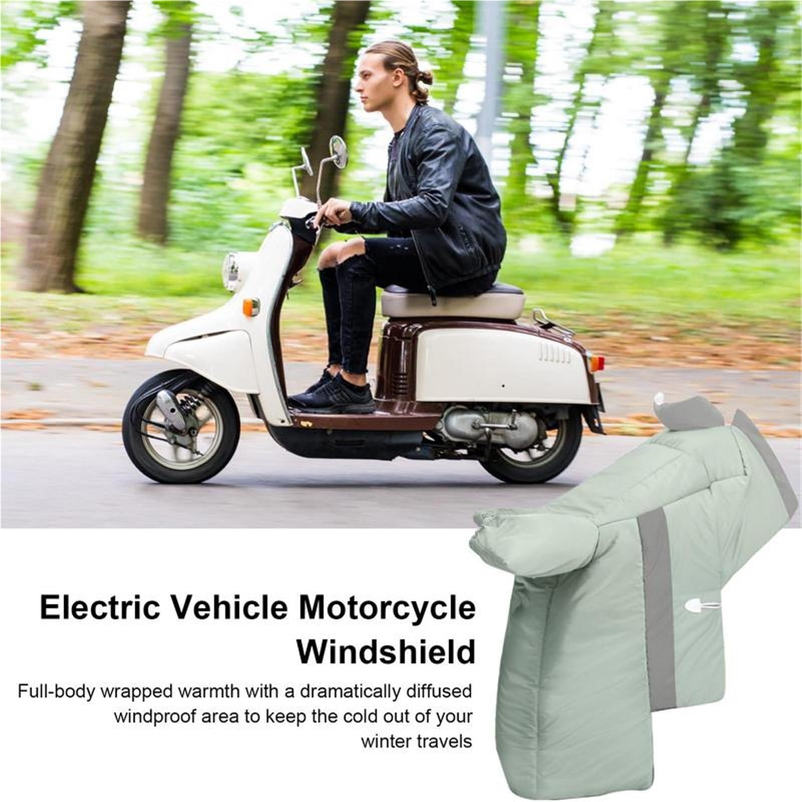 Couvre Jambe Scooter Tablier Coupe-Vent for Moto, De Jambe, Couverture Complète du Corps Pare-Brise, Couvertures Scooter Électrique Les Déplacements(Shoulder Guard Style)