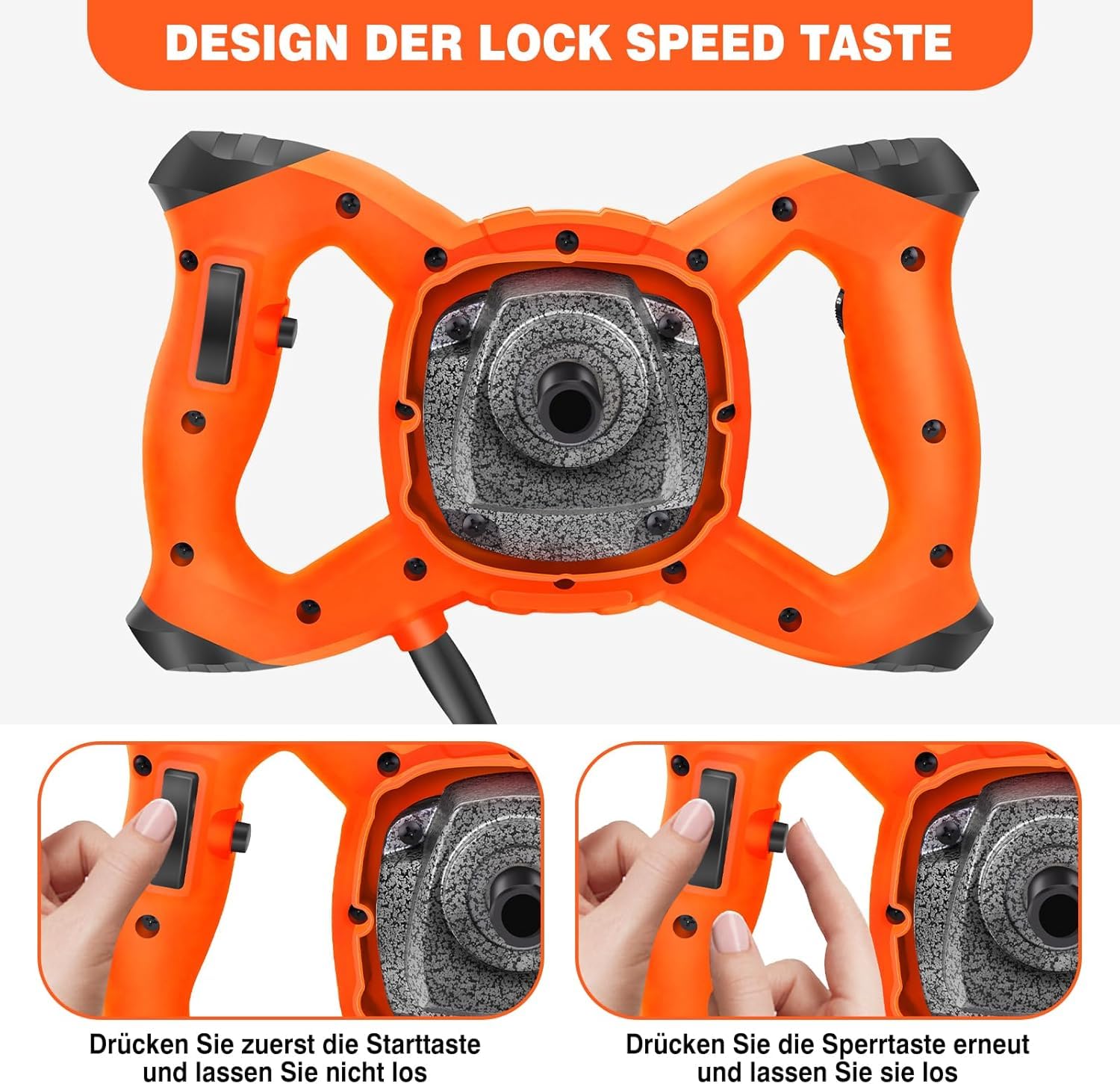 5600W Mörtelrührer Rührwerke Rührgerät Rührer Zementrührer Mörtel Zement 230V Mörtelrührer Rührwerk Elektrischer Mixer robustes 6-Gang-Metallgetrieb Mit großem Rührquirl