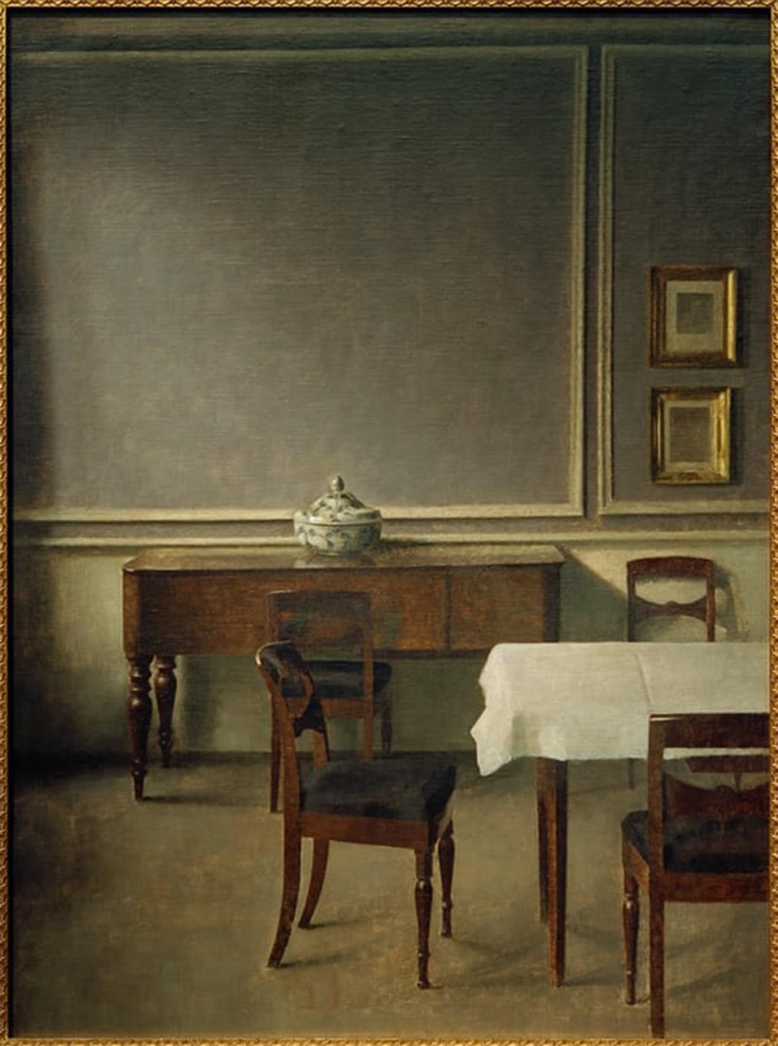 POSTERIIk Famous Animal Posters Vintage Picture Interior with Porcelain Tureen by Vilhelm Hammershoi Modern Wall Decor for Home Decor 60x90cm