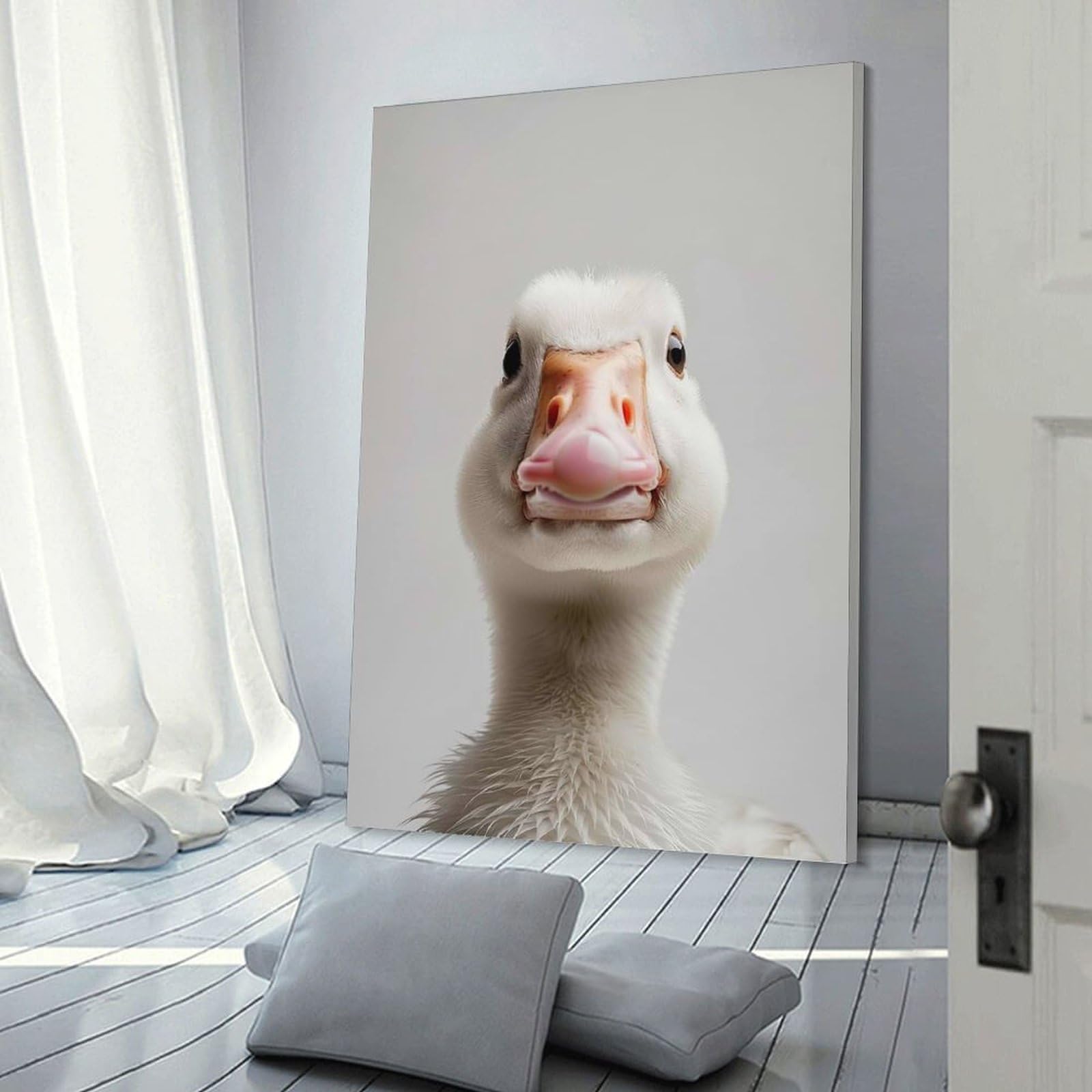 Junmoney Goose Face Room Decor Wall Art, 08x12inch(20x30cm), for Feature Walls in Flats Or Modern Rooms, Wall Decor Suited to Curated Displays
