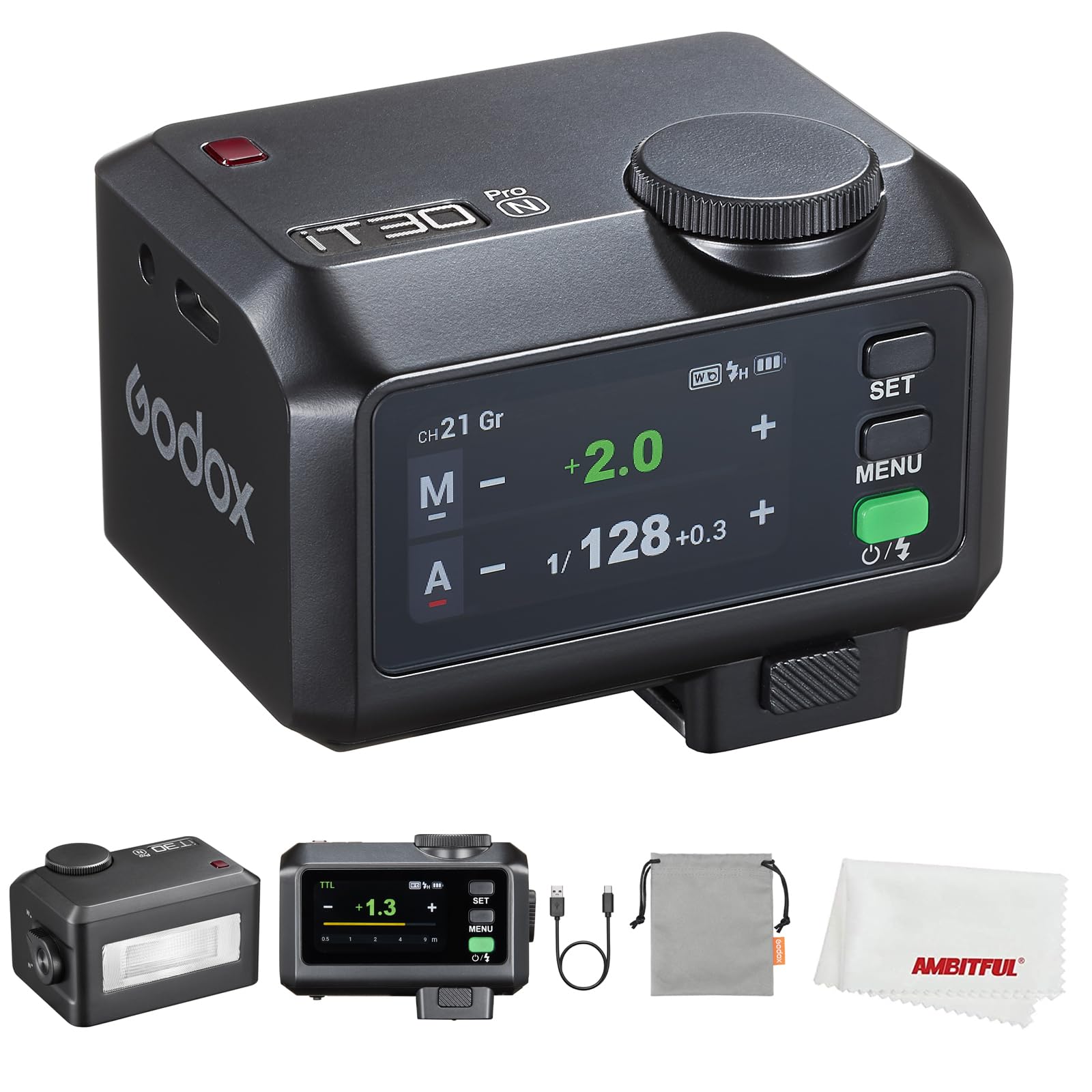 Godox iT30Pro N iT30ProN Mini Flash for Nikon Camera, TTL Auto-Exposure, HSS 1/8000 Seconds, 2.4G Wireless Xsystem, 2.8" Full-Color Touchscreen, Lithium Battery (Black)-image-17