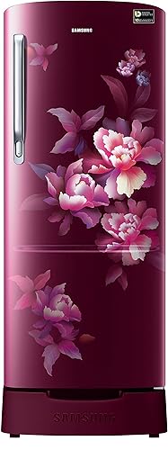 Samsung 184L 4 Star Digital Inverter Direct-Cool Single Door Refrigerator(RR20C2824HN/NL,Himalaya Poppy Red) Base Stand Drawer