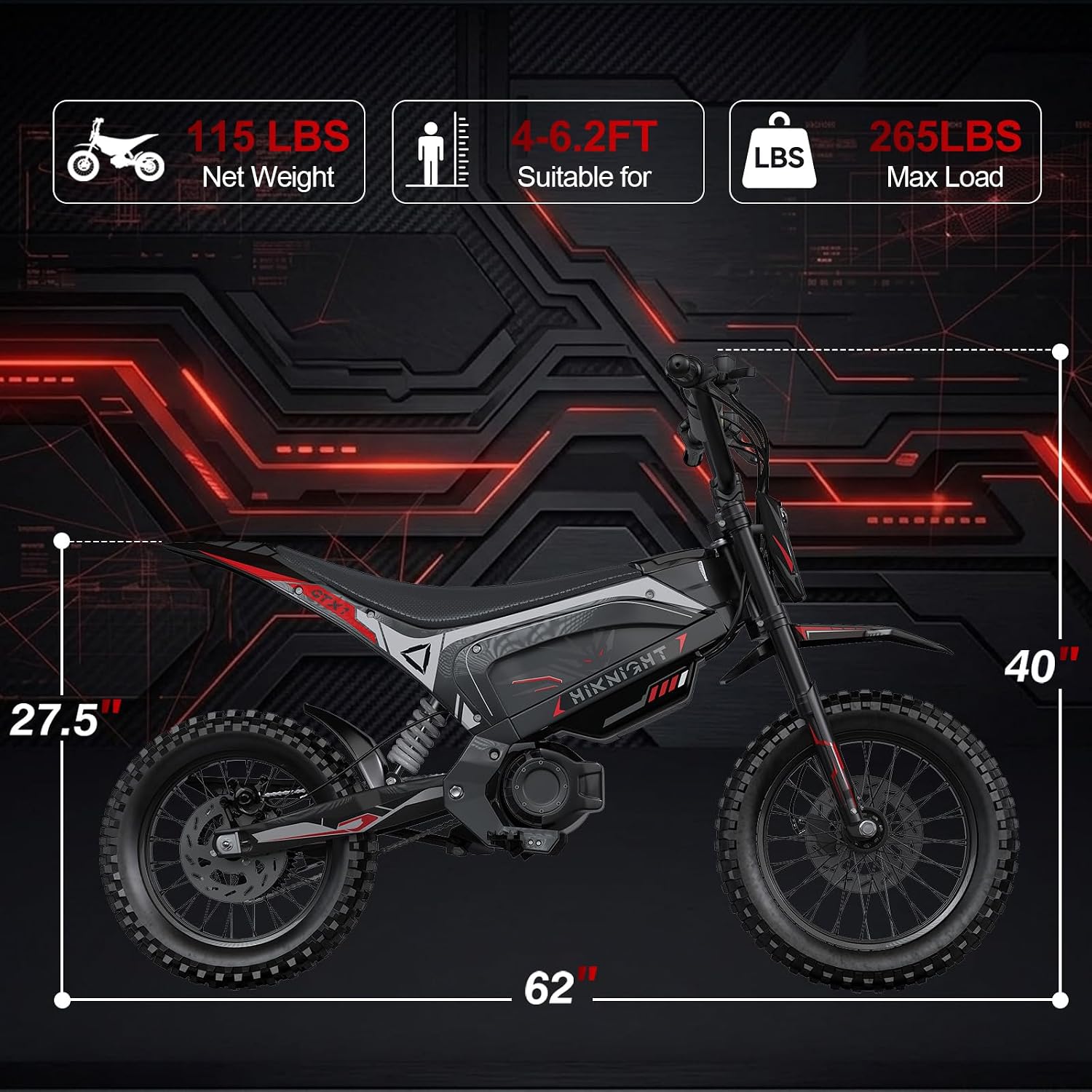 GTX1 Electric Dirt Bike for Adults, 4000W Mid-Drive Motor 40MPH 45 Miles, 48V 21AH Removable Battery, 14"/12" Fat Tire Electric-Motorcycle for Teens & Off-Road Trails