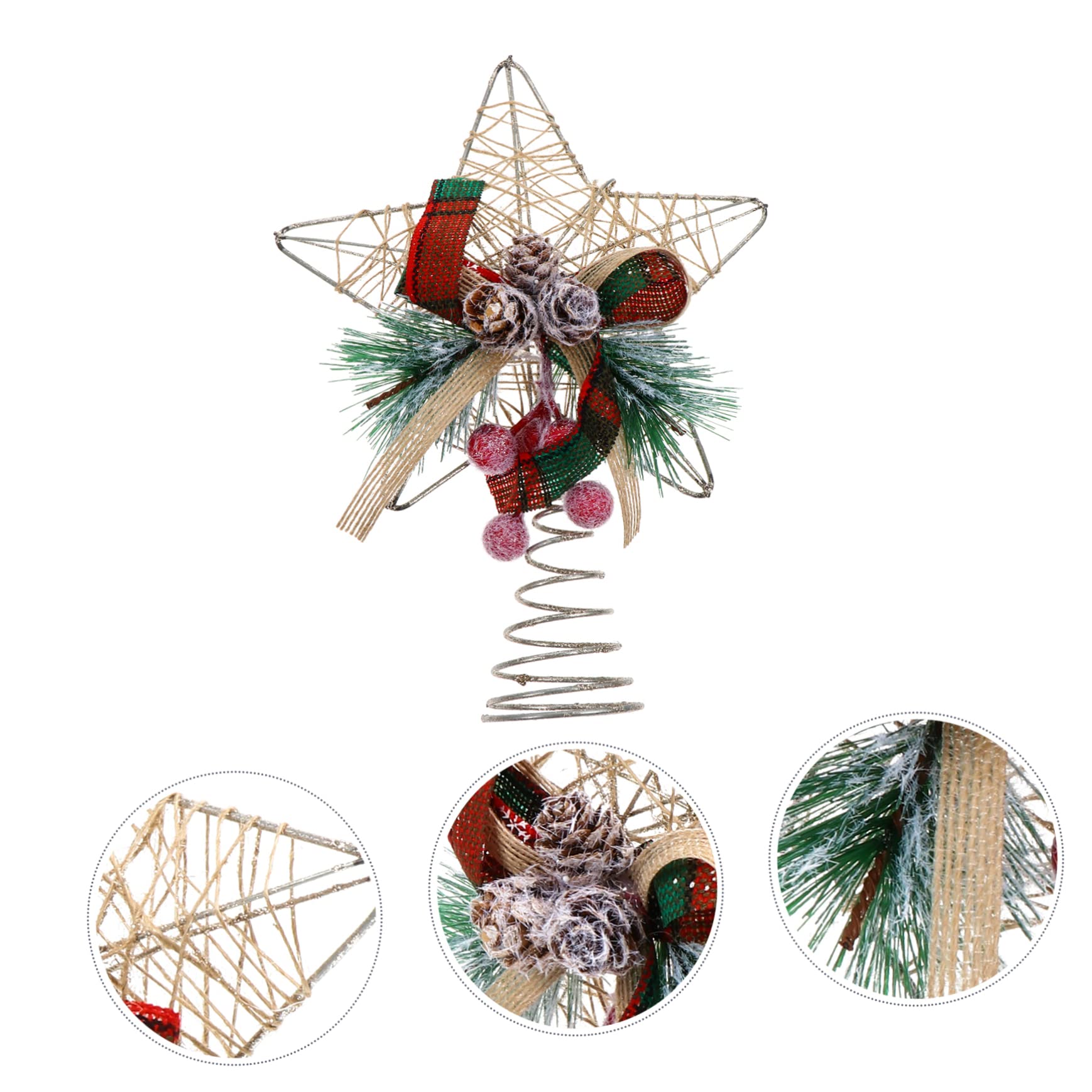 Zerodeko 4 Stück Weihnachtsbaumspitze Stern Außenleuchten Land Baum Stern Neon Lebkuchen Led-streifenlichter Einzigartig Tür Lichterketten Weihnachtsstern Engel Christbaumspitze Dekore Holz
