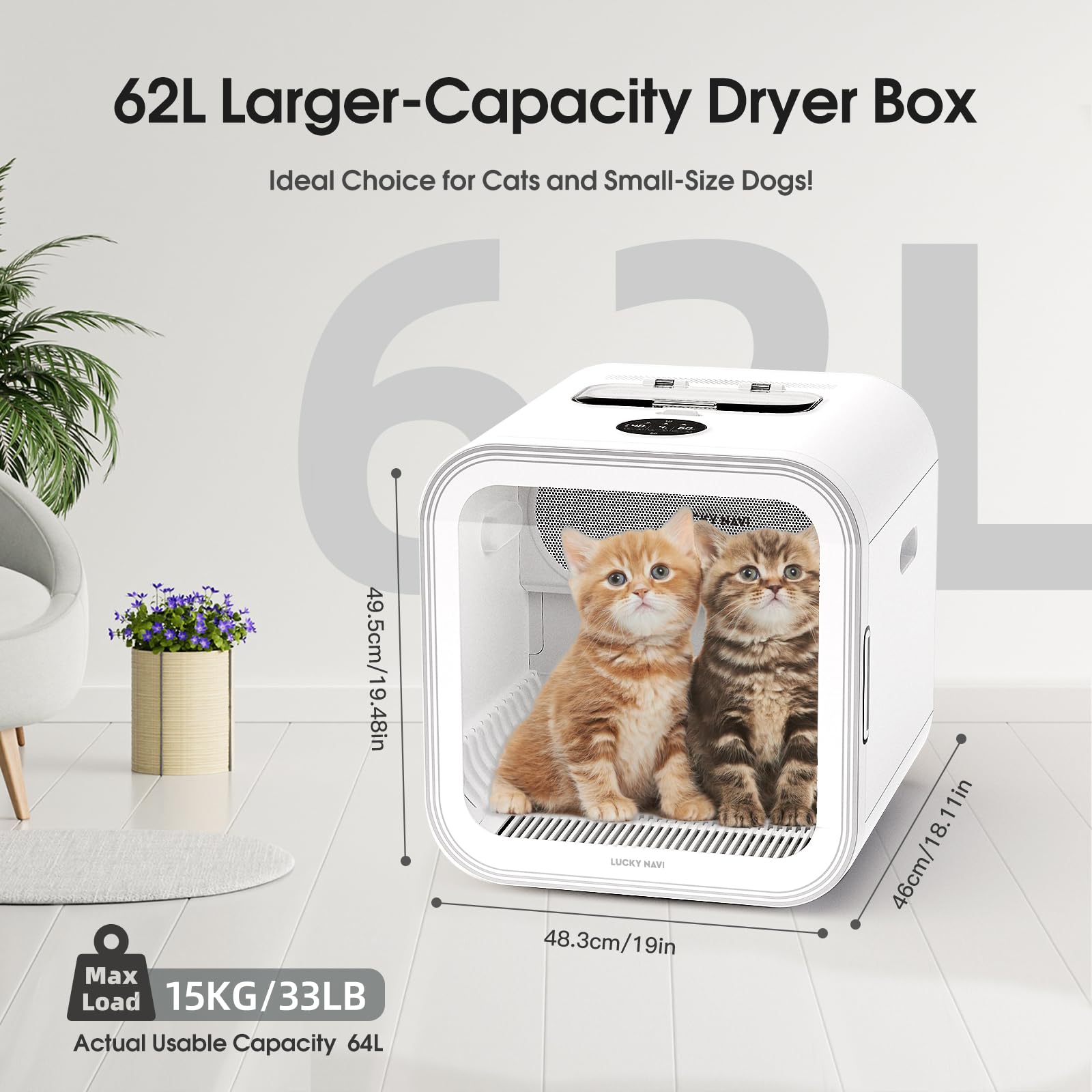 Amazon.com : Lucky NAVl Automatic Pet Dryer Box for Cats and Small