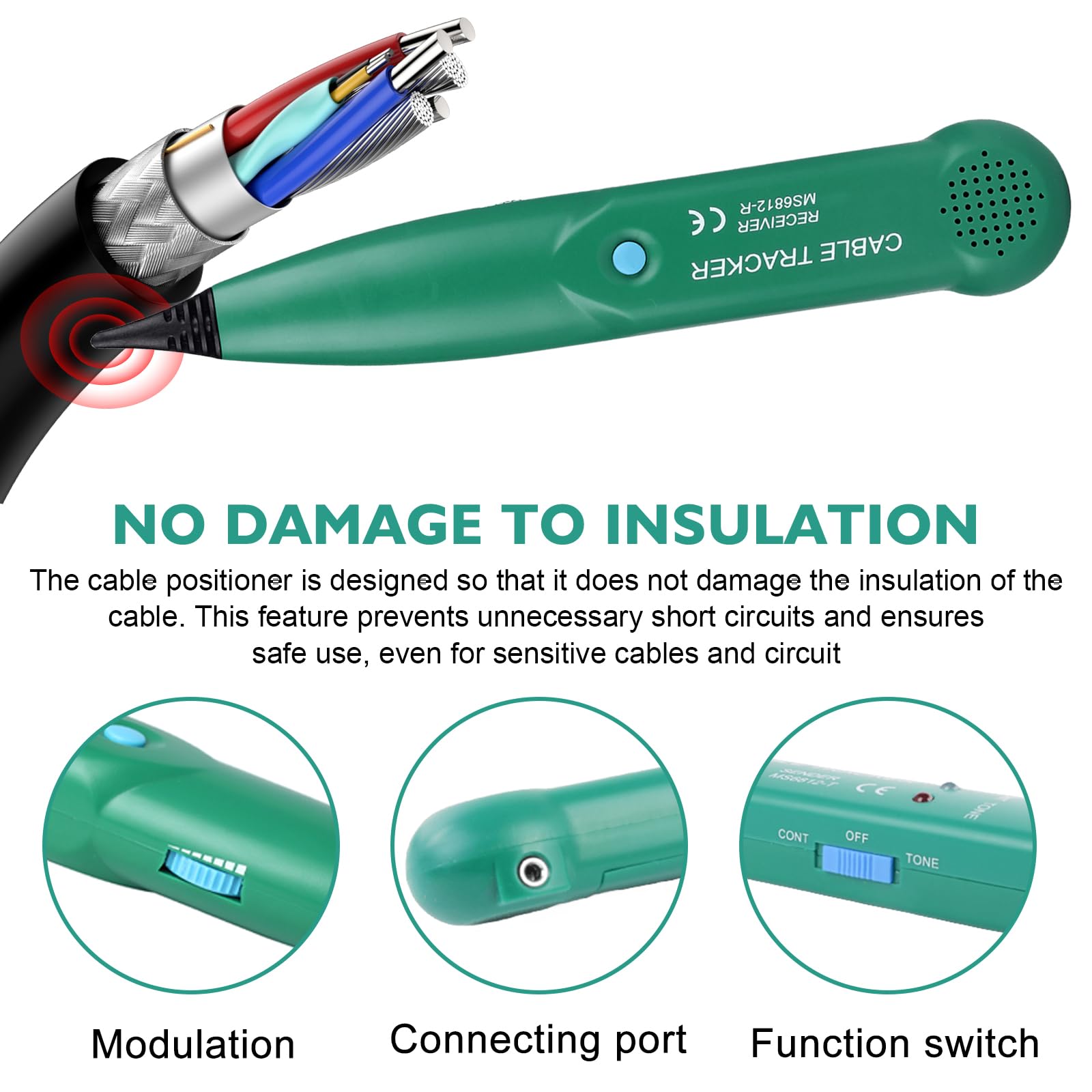 Buscador de cables para cable de rotura, dispositivo de búsqueda: buscador de cables, buscador de cables, rastreador de cables para comprobador de cables de red, paso del circuito de prueba