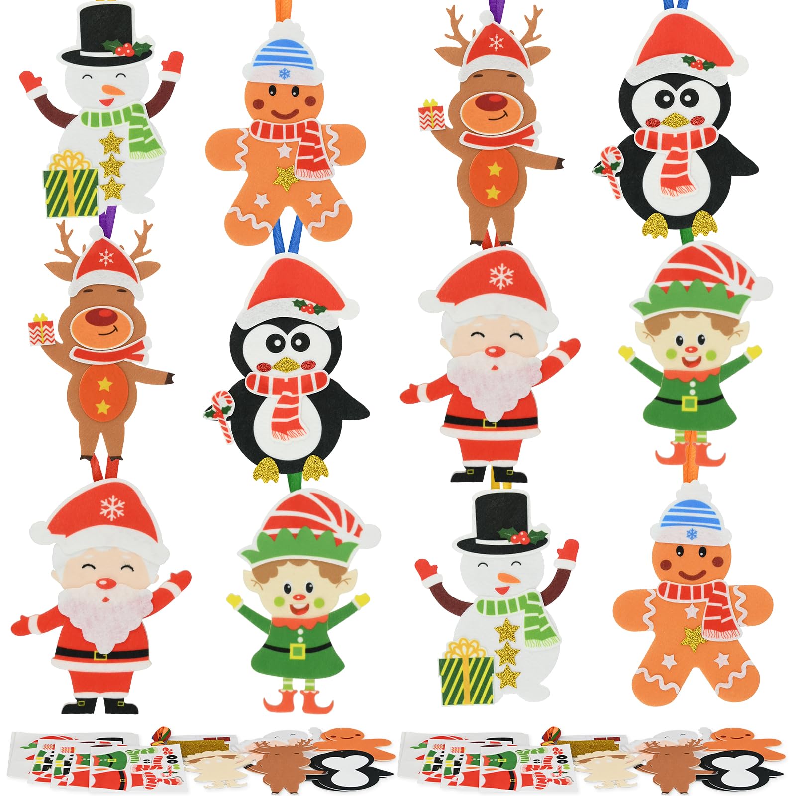 Smlper 12 Craft Set Christmas Children, DIY Tree Decoration Christmas Decoration Crafts Children for Christmas Tree, Winter Decoration, Window Decoration