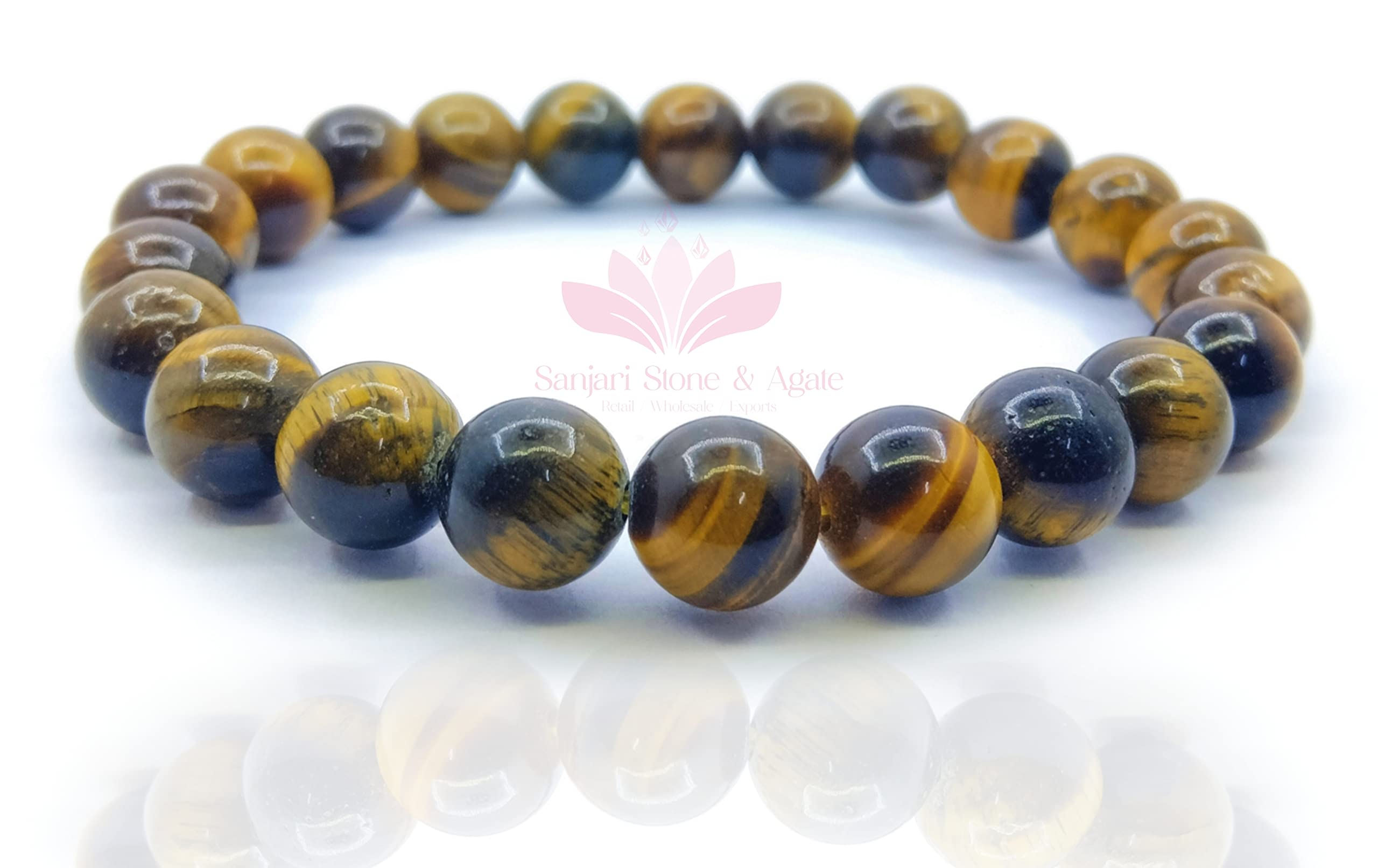 Tiger Eye Natural Crystal Gemstone Bead Bracelets/Stretch Hand Band, Round Shape For Reiki, Balance Chakra, Positive Energy, Healing, Meditation(1 PCS, 8mm). (B09HN4HHBX) Amazon Price History, Amazon Price Tracker
