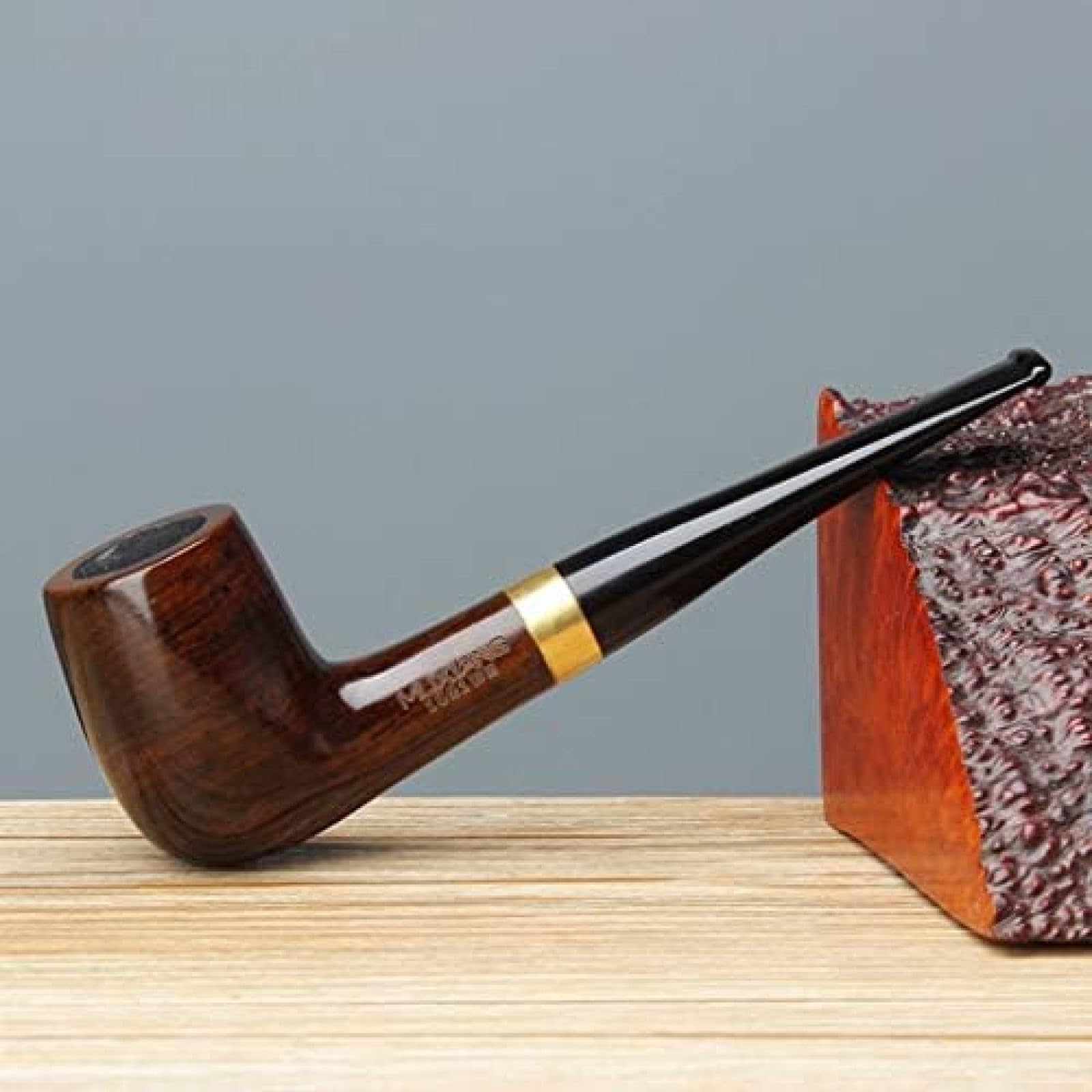 Pipa De Tabaco Con Filtro De Carbón Activado De 9MM Y Mango Recto De Ébano, Pipa De Tabaco Para Hombres,Bonny369