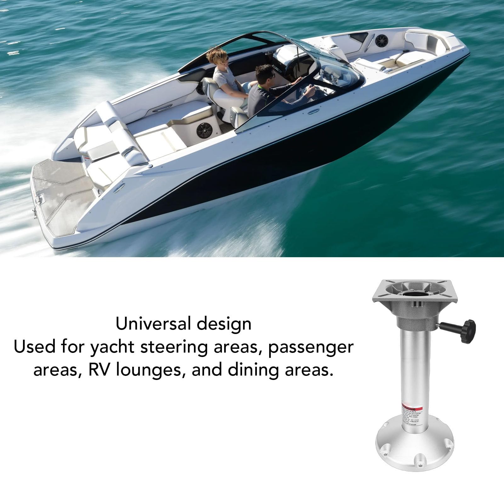 Pedestal para Asiento de Barco, Base de Silla Giratoria de Aleación de Aluminio de 360 ​​grados, Kit de Montaje Desmontable para Asientos de Pasajeros de Conductor de Yates y Vehículos