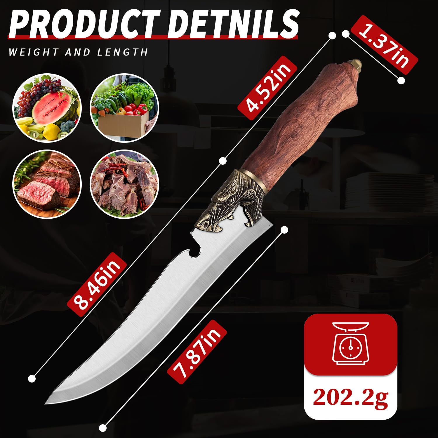DRAGON RIOT Boning Knife - High Carbon Steel -6