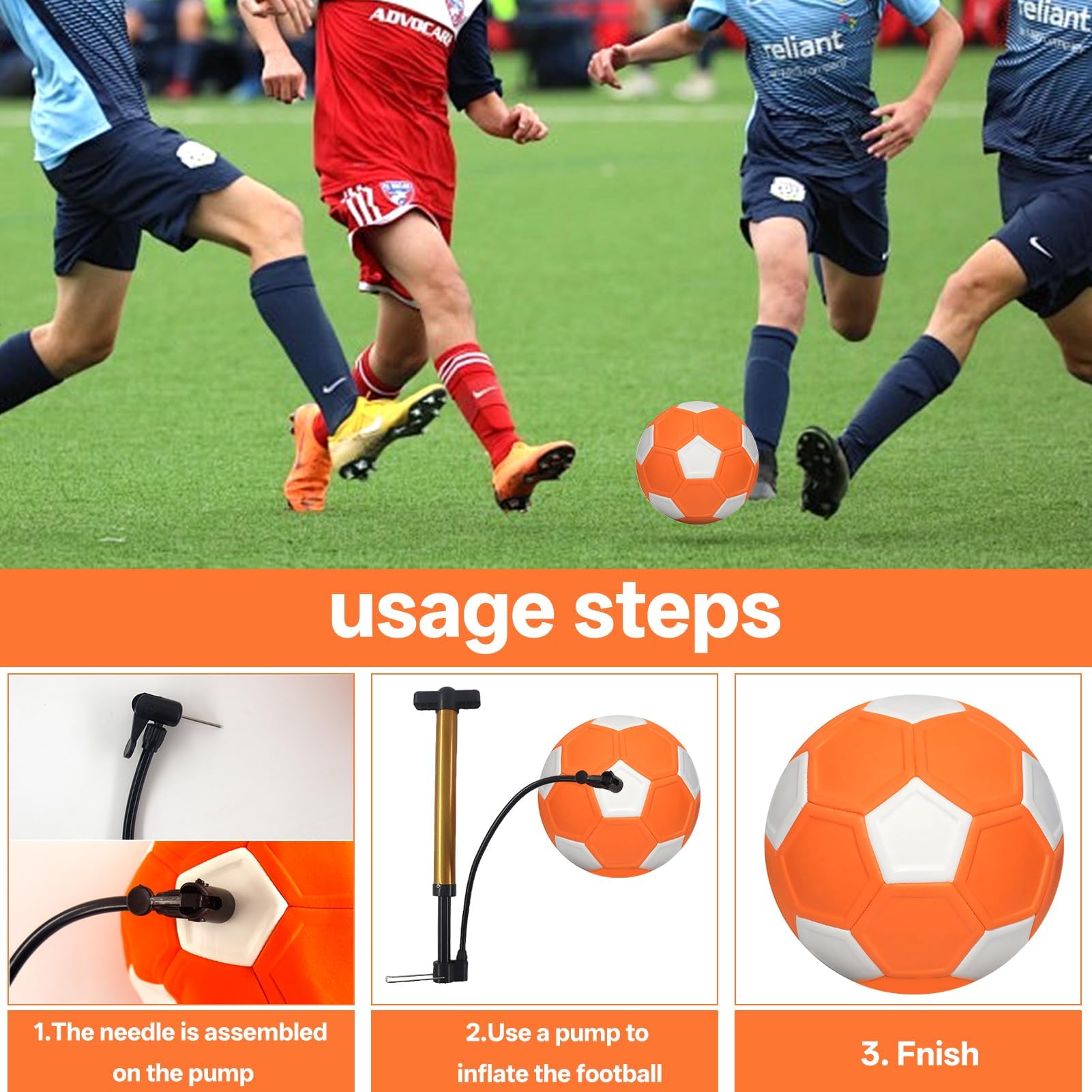 TaimeiMao Palla da Calcio Curva per Bambini, Palla Che Gira, Pallone da Calcio per Bambini in Gomma, Giocattoli da Calcio con Pompa per Allenamento di Calcio e Come Regalo - 20cm