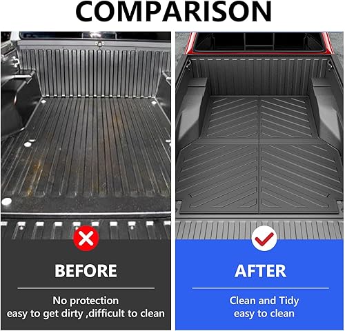 Miniatura 2 de Xipoo Tapete para caja de camioneta compatible con Toyota Tacoma 2005-2023, alfombrilla de caja de camioneta de 5 pies de repuesto de revestimiento