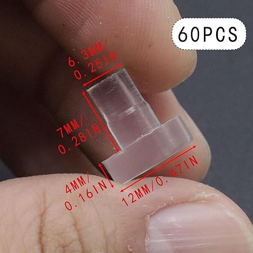 Miniatura 2 de 60 piezas de parachoques de mesa de vidrio antideslizante con vástago, agarres de goma transparente, espaciadores suaves y no adhesivos para mesa de