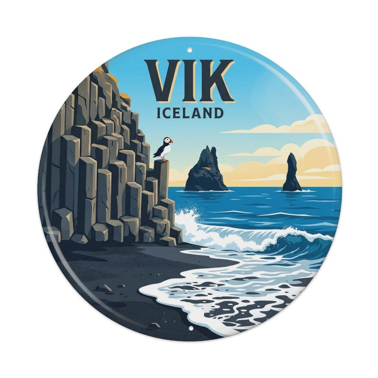 Galvaxio Style Iceland Vintage Travel Vik Metal Tin Sign