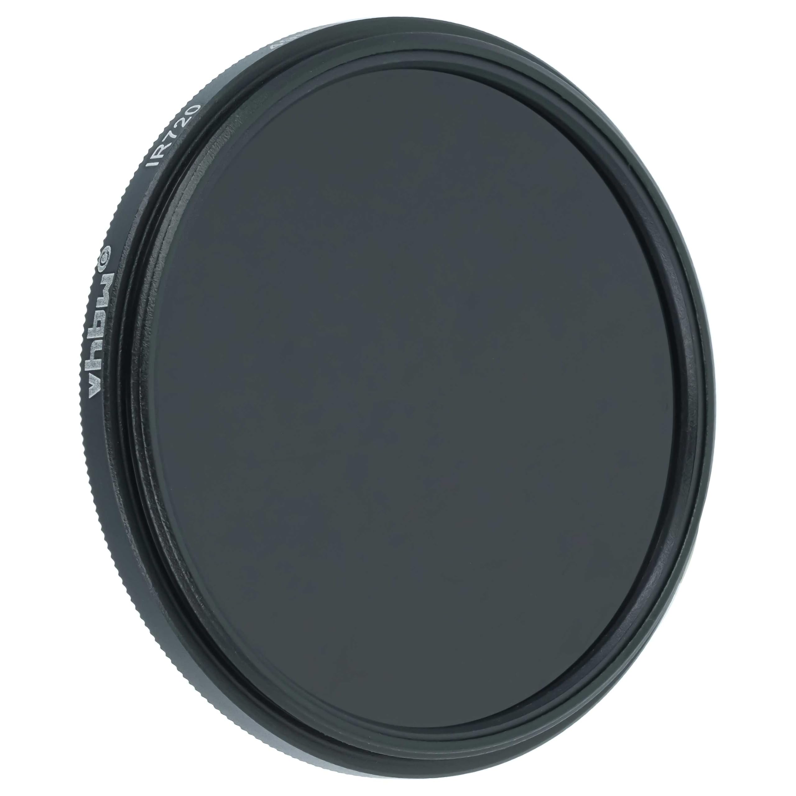 vhbw Universal Infrarot Filter 720nm für Kamera Objektiv - Zirkularer IR-Filter, 49mm, Schwarz