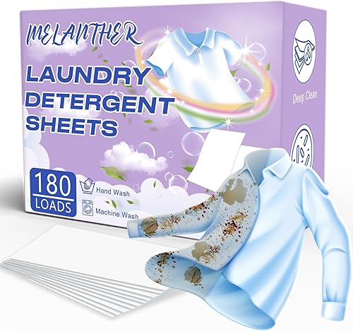 Hojas de detergente para ropa (180 hojas), detergente ecológico, compacto, ligero, hipoalergénico, sin líquido, para viajes, hogar, dormitorios,