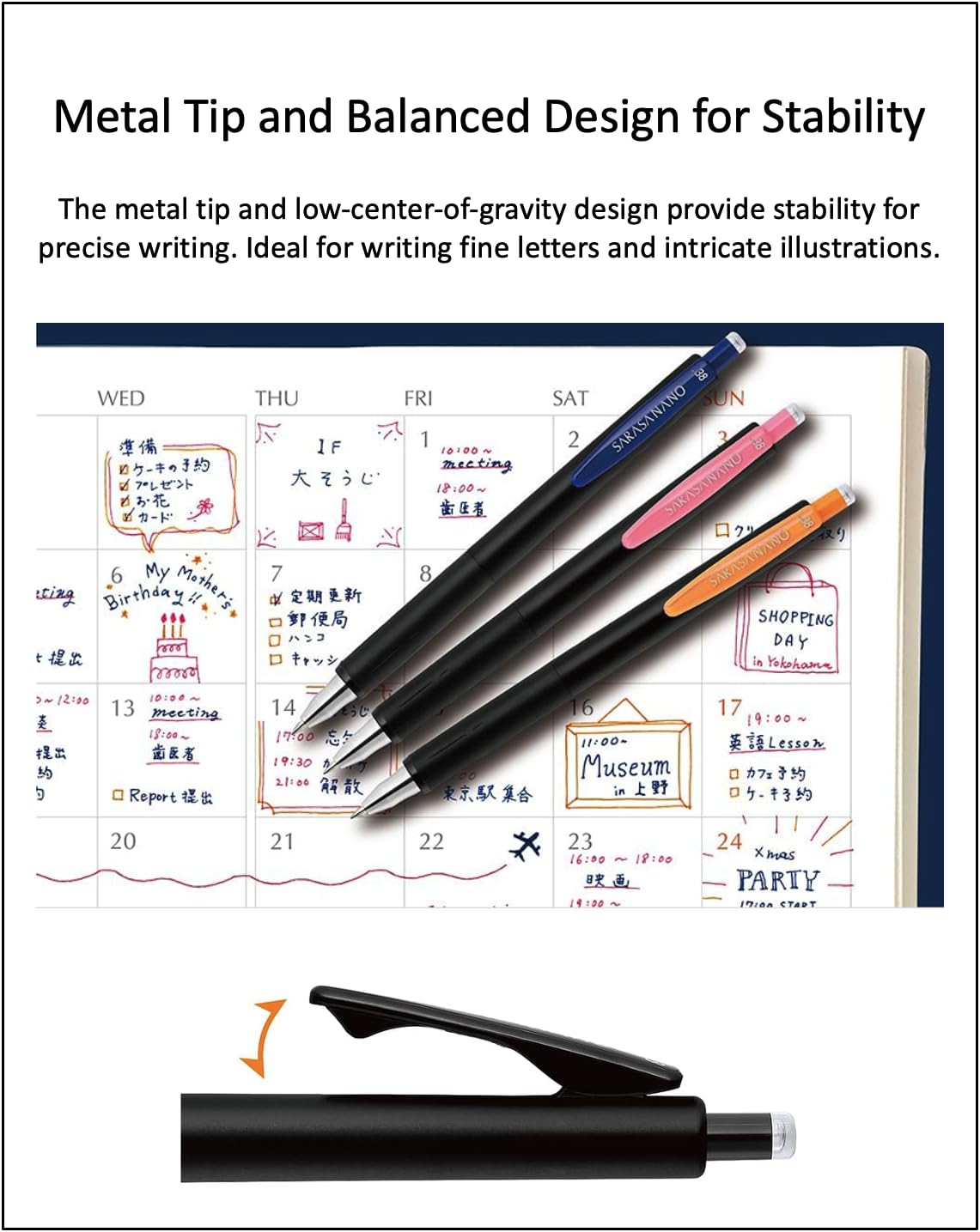 ZEBRA SARASA NANO 0.38mm Gel Ballpoint Pen 5 Vintage Color Set