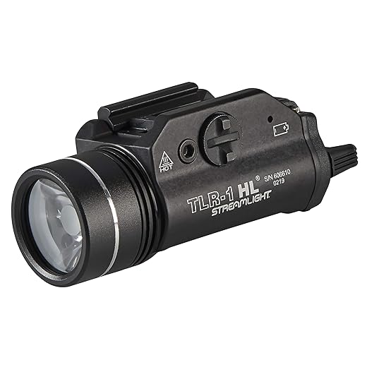 Streamlight 69260 TLR-1 HL 1000-Lumen Weapon Light with Rail Locating Keys and Lithium Batteries, Box, Black