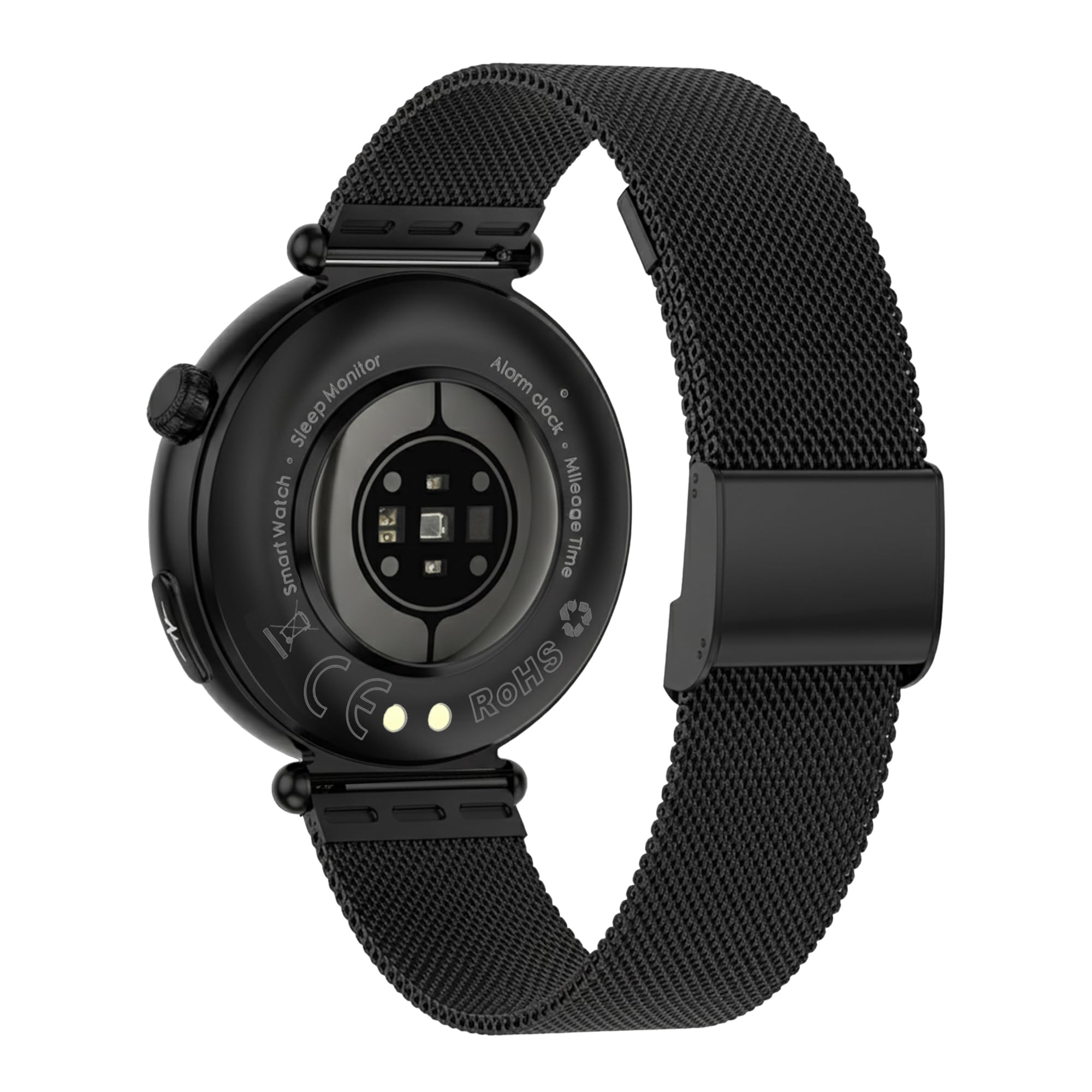 Knauermann PRO 4 MINI (2026) Rund Schwarz - EKG Gesundheitsuhr Blutdruck, Puls und Blutsauerstoff Messung, Schlafanalyse, Telefonie, IP67, Premium Paket