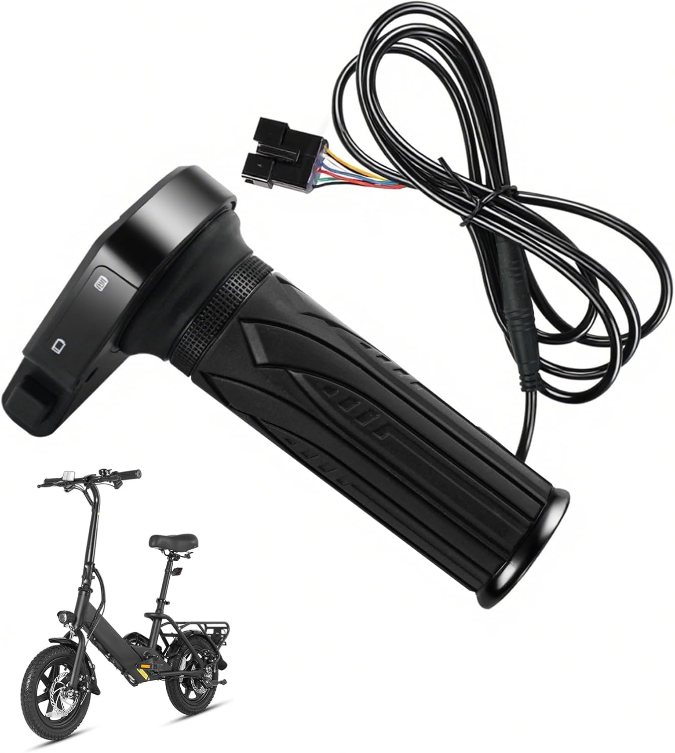 48V Throttle Display Accelerator Grip with Cruise Control Button Fits for Jetson Haze Folding Ebike and dyu Y16 Electric Bicycle 6 (Pins)