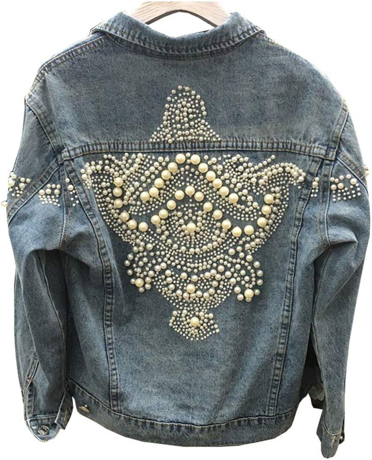 jean jacket with gray sleeves