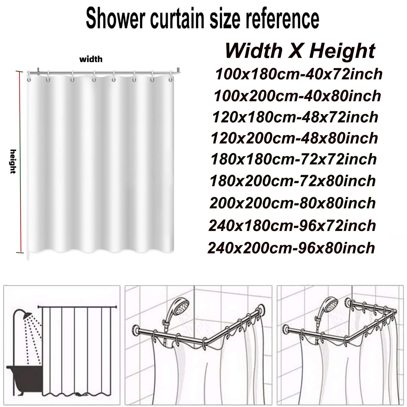 Cortina de ducha de bambú verde, 100 x 180 cm, impermeable, antimoho, lavable, tela de poliéster, incluye 12 ganchos y dobladillo con peso, ideal para baño o bañera
